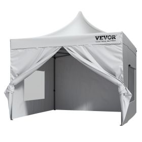 VEVOR 10x10 FT Pop up Canopy with Removable Sidewalls, Instant Canopies Portable Gazebo & Wheeled Bag, UV Resistant Waterproof