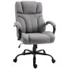 500lbs Big and Tall Office Chair with Wide Seat, Ergonomic Executive Computer Chair with Adjustable Height, Swivel Wheels and Linen Finish, Light Grey