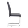 Black modern simple style dining chair PU leather chrome metal pipe restaurant home chair set of 2