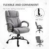 500lbs Big and Tall Office Chair with Wide Seat, Ergonomic Executive Computer Chair with Adjustable Height, Swivel Wheels and Linen Finish, Light Grey