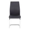 Black modern simple style dining chair PU leather chrome metal pipe restaurant home chair set of 2