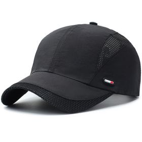 Quick-drying Mesh Baseball Cap - Breathable Sun Hat for Men - Outdoor Fishing & Summer Activities (Color: BLACK)