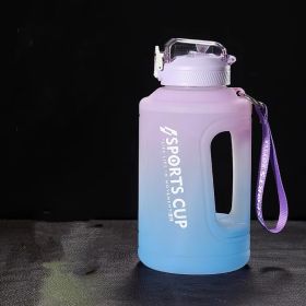 Sports Water Jug With Time Markers; Gradient Color Fitness Accessories (Color: Purple/blue)