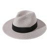 Women Men Wide Brim Straw Panama Roll up Hat Fedora Beach Sun Hat UPF50+