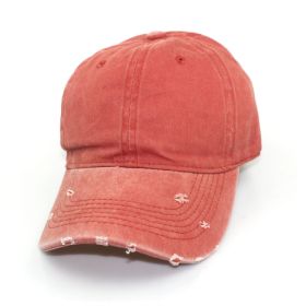 Water washed worn-out baseball cap Autumn and winter vintage personality worn-out edge soft top cap (colour: orange)