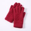 Female Winter Warm Knitted Full Finger Gloves Men Solid Woolen Touch Screen Mittens Women Thick Warm Cycling Driving Gloves