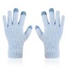 Female Winter Warm Knitted Full Finger Gloves Men Solid Woolen Touch Screen Mittens Women Thick Warm Cycling Driving Gloves