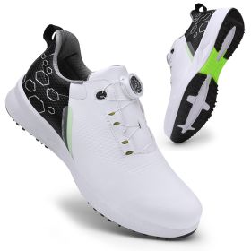 New Professional Golf Shoes Men Luxury Golf Sneakers for Men Outdoor Comfortable Walking Shoes for Golfers Walking Sneakers (Color: Hei)