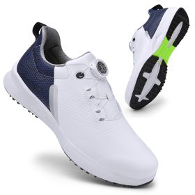 New Professional Golf Shoes Men Luxury Golf Sneakers for Men Outdoor Comfortable Walking Shoes for Golfers Walking Sneakers (Color: Lan)