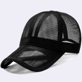 Baseball Cap Mesh Breathable Outdoor Sunshade Sunscreen Full Mesh Peaked Cap (mesh: black)