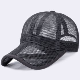 Baseball Cap Mesh Breathable Outdoor Sunshade Sunscreen Full Mesh Peaked Cap (mesh: gray)