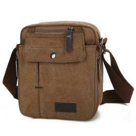 Unisex Crossbody Bags Canvas Phone Tablet PC Shoulder Bag Credit Card Key Messenger Purse (Color: coffee)