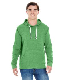 Adult Triblend Pullover Fleece Hooded Sweatshirt - BLACK TRIBLEND - XS (Color: GREEN TRIBLEND)