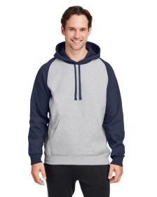 Unisex Zone HydroSport™ Heavyweight Colorblock Hooded Sweatshirt - ATH HT/ SP DK NV - XS (Color: ATH HT/ SP DK NV)