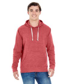 Adult Triblend Pullover Fleece Hooded Sweatshirt - BLACK TRIBLEND - XS (Color: RED TRIBLEND)