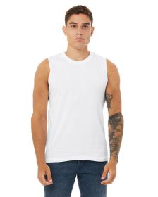 Unisex Jersey Muscle Tank - BLACK - S (Color: White)