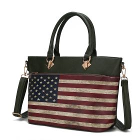 MKF Collection Lilian Vegan Leather Women FLAG Tote Bag by Mia K (Color: Green)