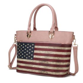 MKF Collection Lilian Vegan Leather Women FLAG Tote Bag by Mia K (Color: Rose Pink)