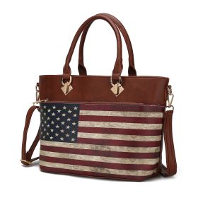 MKF Collection Lilian Vegan Leather Women FLAG Tote Bag by Mia K (Color: Tan)