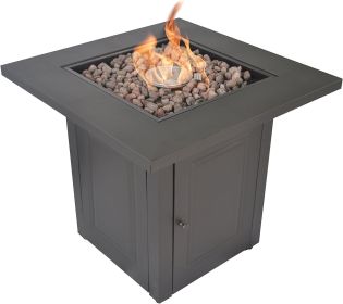 Propane Fire Pit Table, 50,000 BTU Square Fire Table, Fire Pit Propane for Outside Patio (Material: Stainless Steel, Color: Mocha)