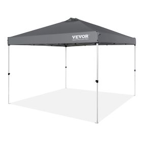 VEVOR Pop Up Canopy Tent, 10 x 10 ft, 250 D PU Silver Coated Tarp, with Portable Roller Bag and 4 Sandbags (Default: Default)