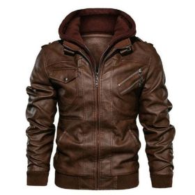 Faux Leather Biker Jacket | Leather Motorcycle Jacket | Leather Coats (size: XL)