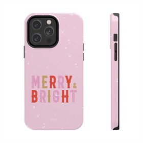 Merry & Bright Tough Case for iPhone with Wireless Charging (Color: Pink)