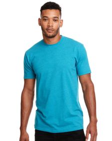 Unisex CVC Crewneck T-Shirt - WHITE - 5XL (Color: TAHITI BLUE)