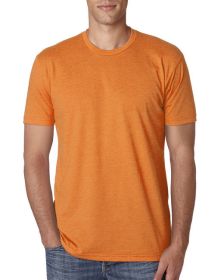 Unisex CVC Crewneck T-Shirt - WHITE - 5XL (Color: Orange)