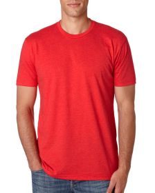 Unisex CVC Crewneck T-Shirt - WHITE - 5XL (Color: Red)