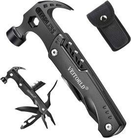 Cool Gadgets Survival Tools Hammer Multitool (Color: BLACK)