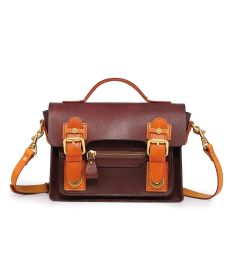 Old Trend Genuine Leather Aster Mini Satchel (Color: Brown)