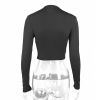 Solid Basic Long Sleeve Womens Tshirt Casual Black White Fashion Crop Top T Shirt Ladies Fashion Korean Tee Shirt