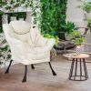 Modern Polyester Fabric Lazy Chair with Side Pocket