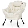 Modern Polyester Fabric Lazy Chair with Side Pocket